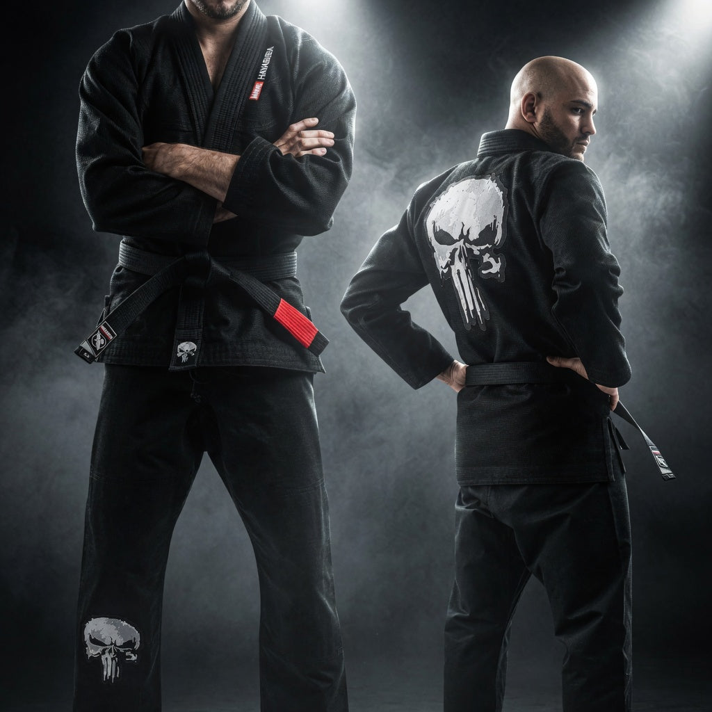 To utøvere i Hayabusa Punisher BJJ-gi