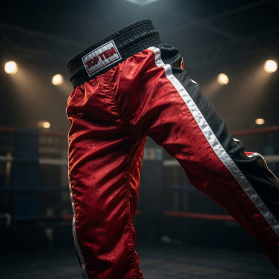 TOP TEN WAKO Mesh Kickboxingbukse - Rød/Svart